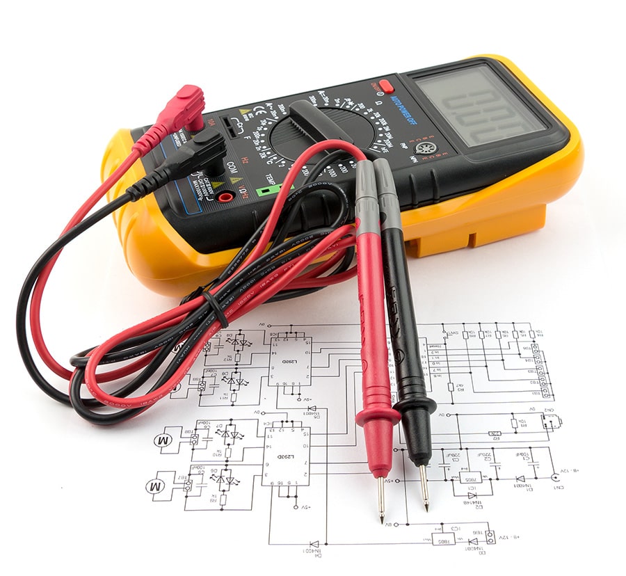 electrical current meter and blue print